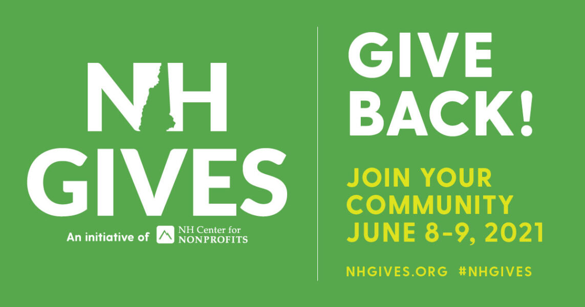 NH Gives. Give Back June 8-9, 5 pm to 5 pm