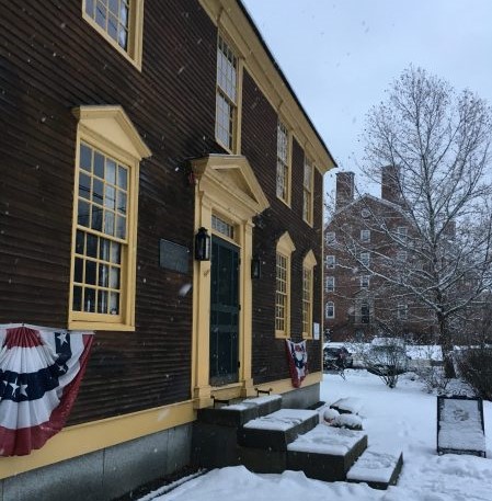 Folsom Tavern covered in snow